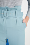 Kadın Mint Yeşili Kemerli Yüksek Bel Kumaş Pantolon