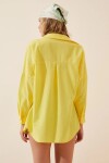 Kadın Sarı Sade Düz Araboy Basic Oversize Gömlek