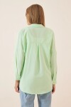 Kadın Su Yeşili Sade Düz Araboy Basic Oversize Gömlek