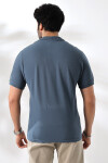 Erkek Petrol Mavisi Polo Yaka Basic Pamuklu Tişört