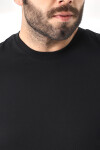 Erkek Siyah Yuvarlak Yaka Basic Süprem Pamuklu Tişört