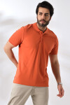 Erkek Turuncu Polo Yaka Basic Pamuklu Tişört