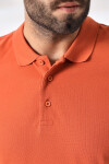 Erkek Turuncu Polo Yaka Basic Pamuklu Tişört