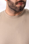Erkek Vizon Yuvarlak Yaka Basic Süprem Pamuklu Tişört