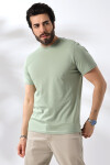 Erkek Yeşil Yuvarlak Yaka Basic Süprem Pamuklu Tişört